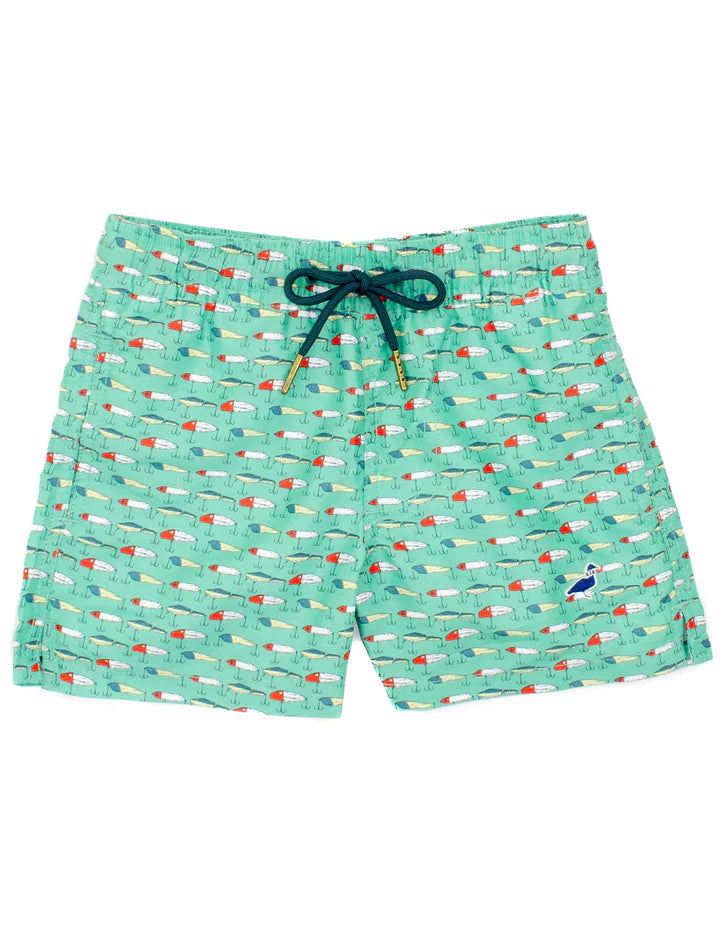 Properly Tied: Boys Swim Trunk Vintage Lures