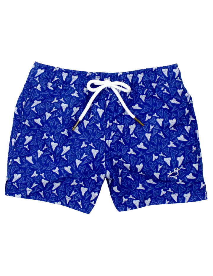 Properly Tied: Boys Swim Trunk Shark Tooth