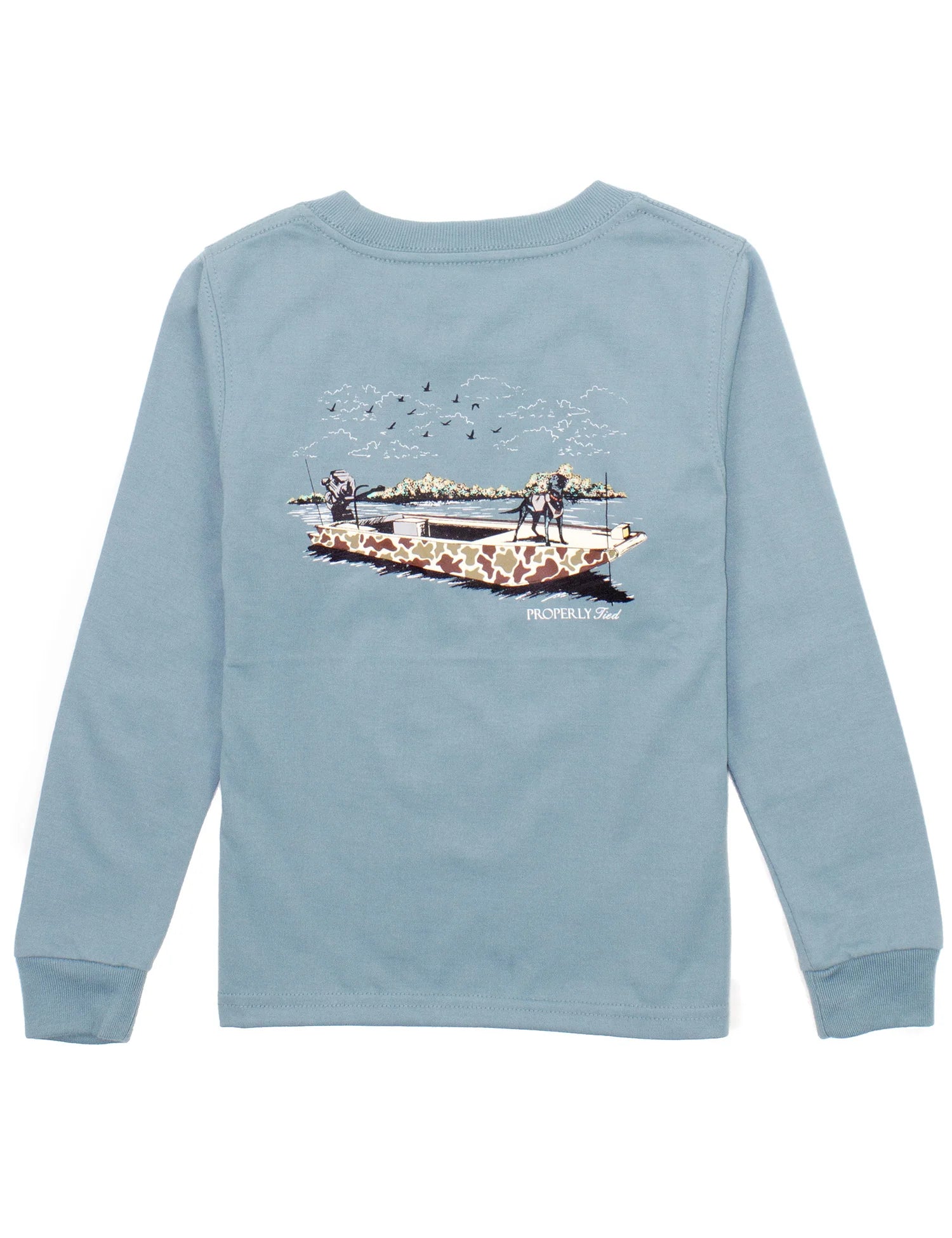 Properly Tied: Boat Ride LS Tee - Steel Blue