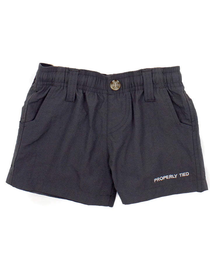 Properly Tied: Boys Mallard Short - Charcoal