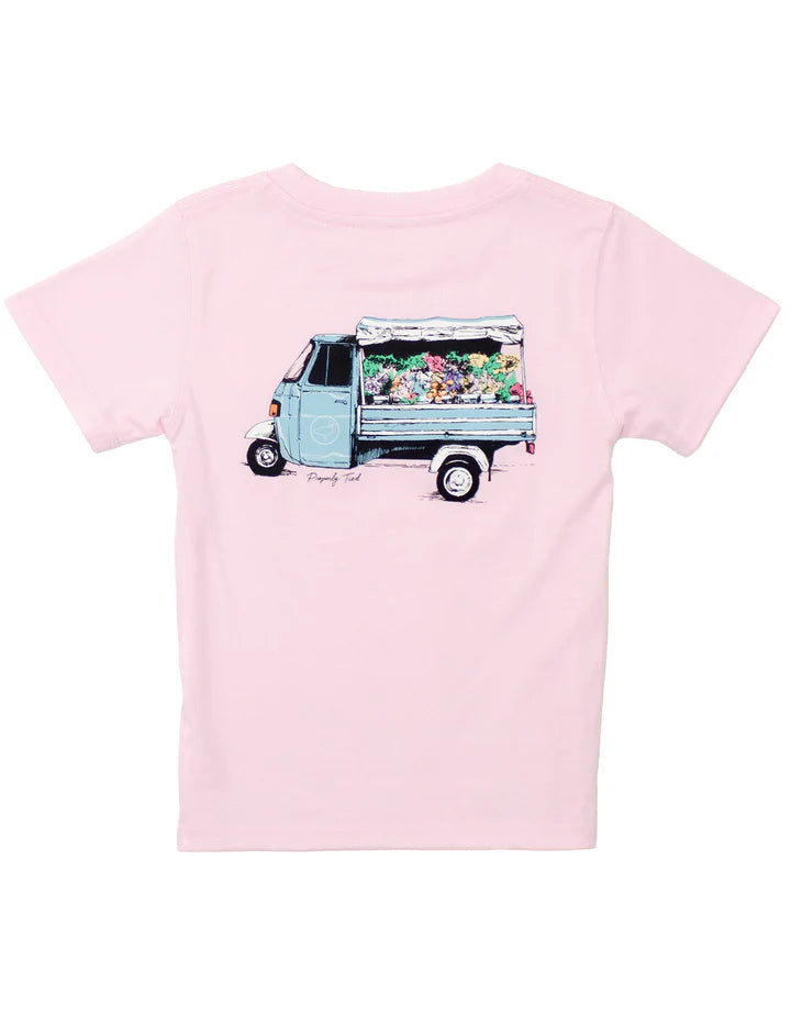 Properly Tied: Girls Fresh Florals SS Rose