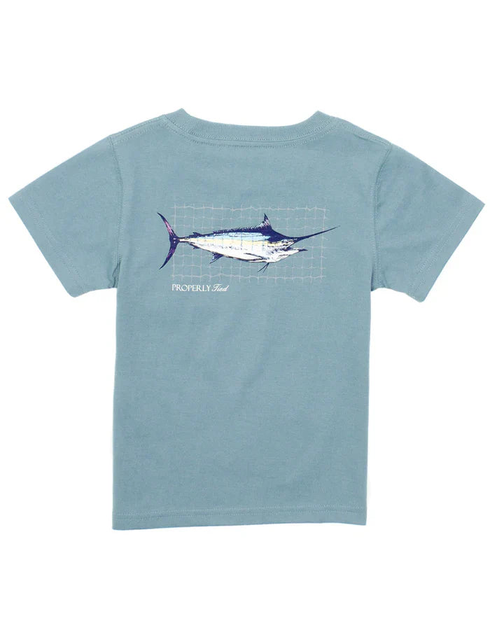 Properly Tied: Boys Swordfish Short Sleeve - Seafoam