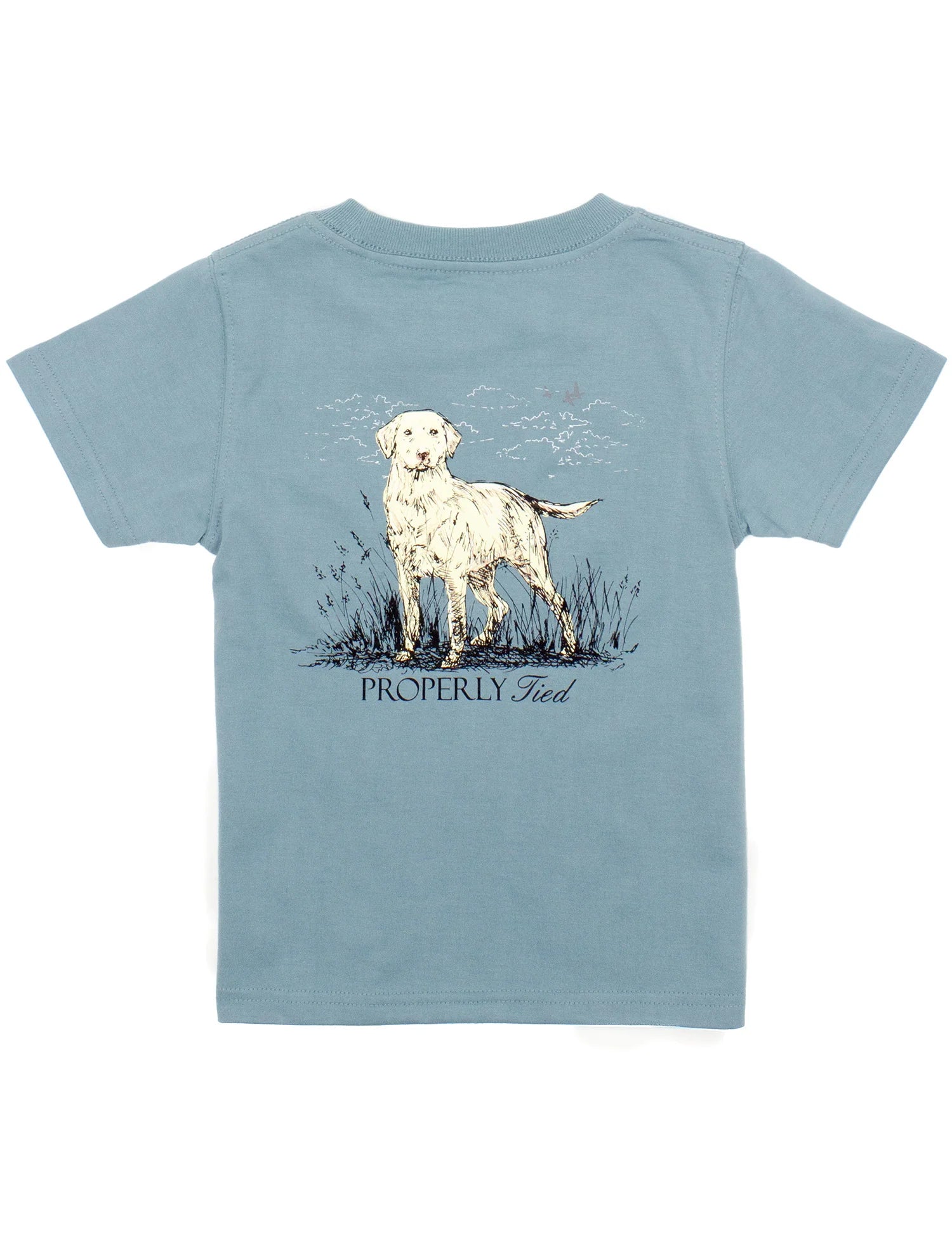 Properly Tied: Labrador SS Tee - Steel Blue