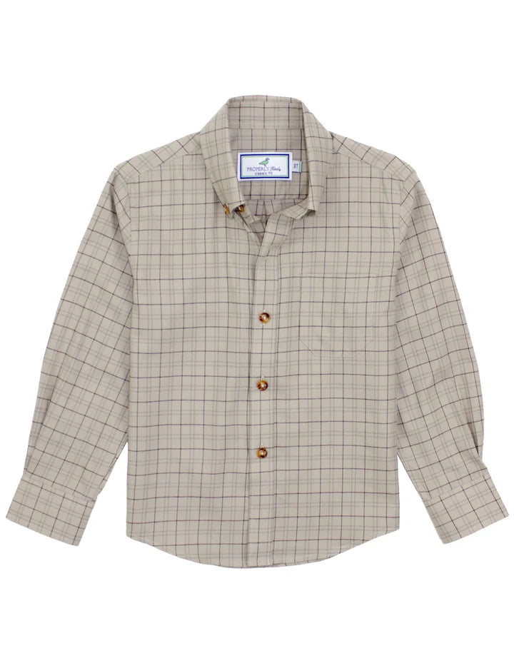 Properly Tied: Boys Woodland Sportshirt Wheat Field