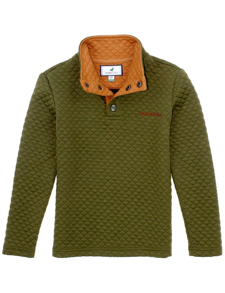 Properly Tied: Boys Club Pullover Olive