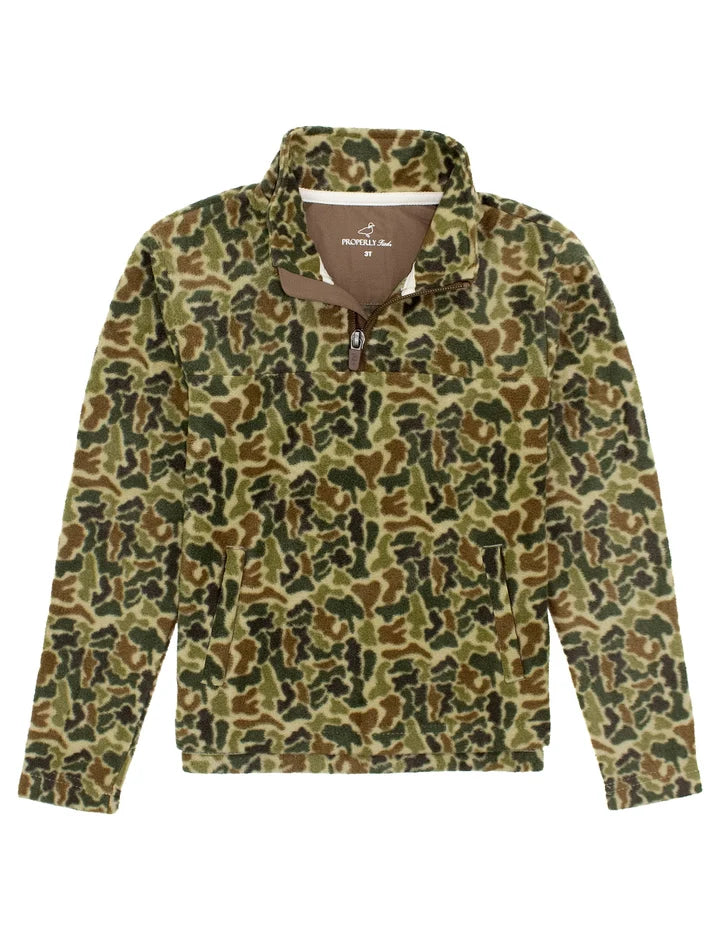 Properly Tied: Boys Sportsman Microfleece Pullover Vintage Camo