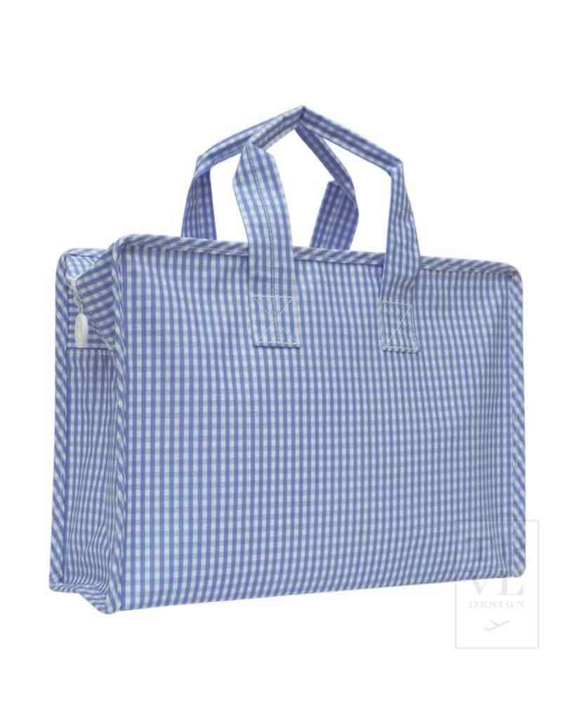 TRVL: OVERNITE TOTE: GINGHAM SKY