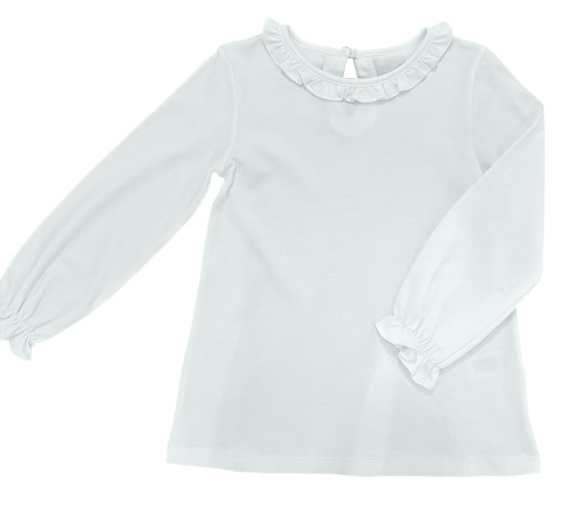 JAMES & LOTTIE GIRLS KNIT RUFFLE NECK TOP