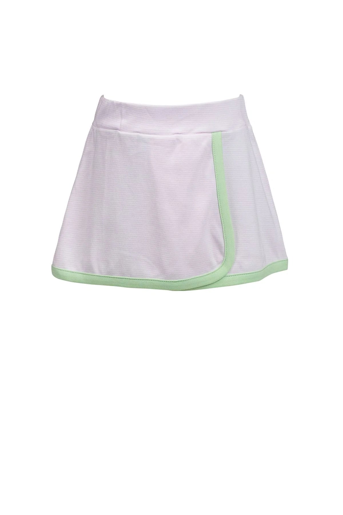 Proper Peony: Pink with Green Stripe Sport Skort