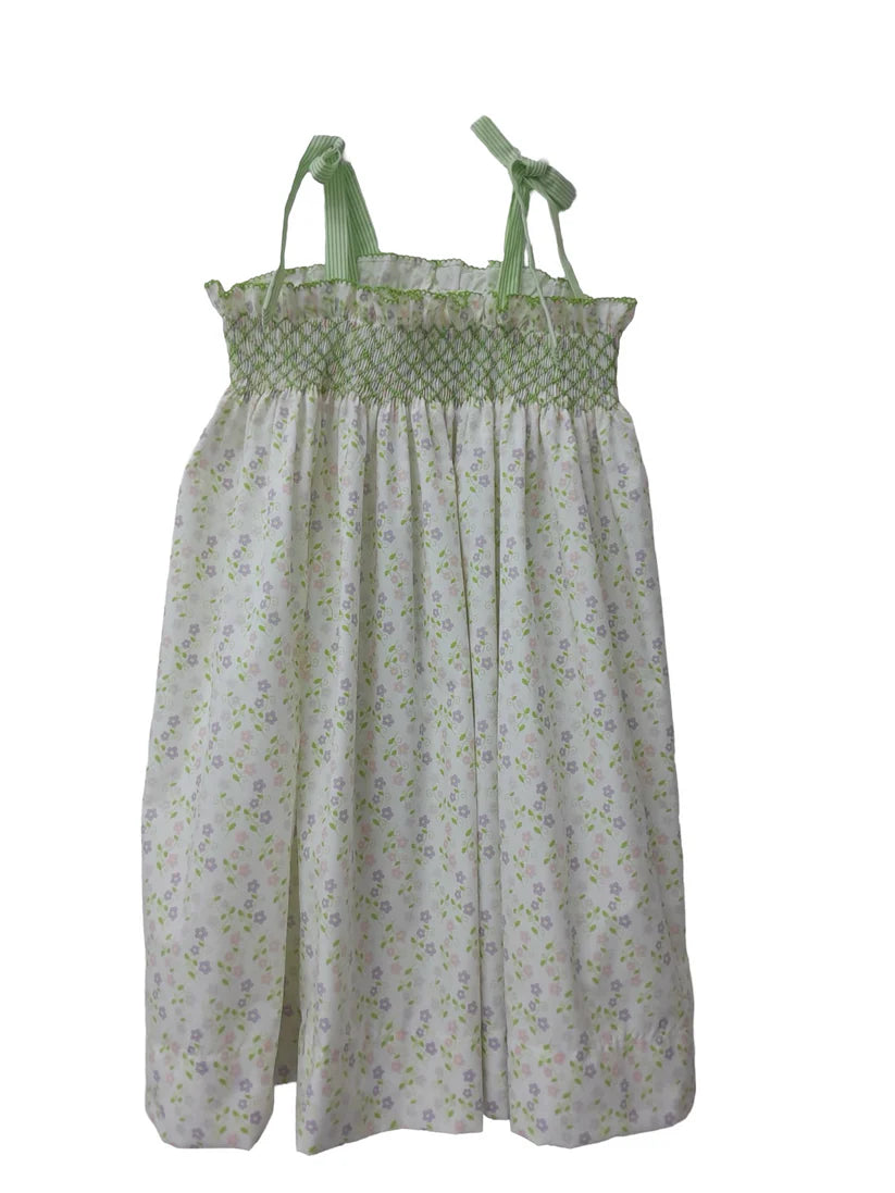 City Beautiful: Smocked Green Garden, Tie Dress