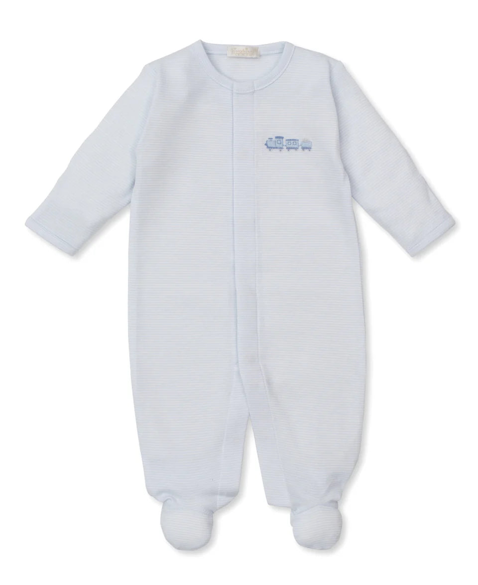 Kissy Kissy: CLB Fall Medley 25 Footie W/Hand Emb STR - Light Blue