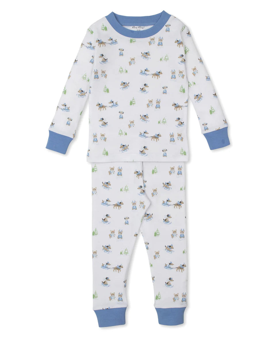 Kissy Kissy: PJ Puppy's Sleigh Riding Fun Pajama Set Snug - Blue