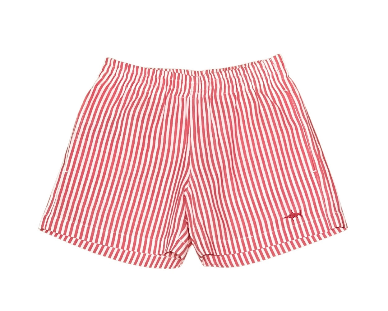 SBC: Naples Elastic Waist Shorts - Red Seersucker