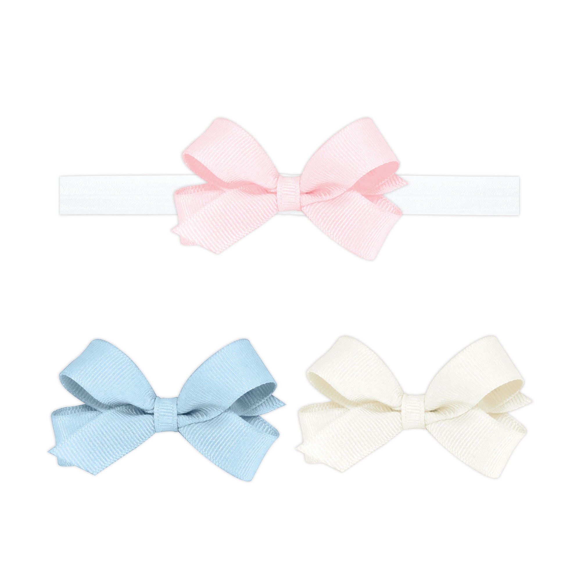 wee ones: Three Tiny Grosgrain Hair Bows and One Add-A-Bow Band