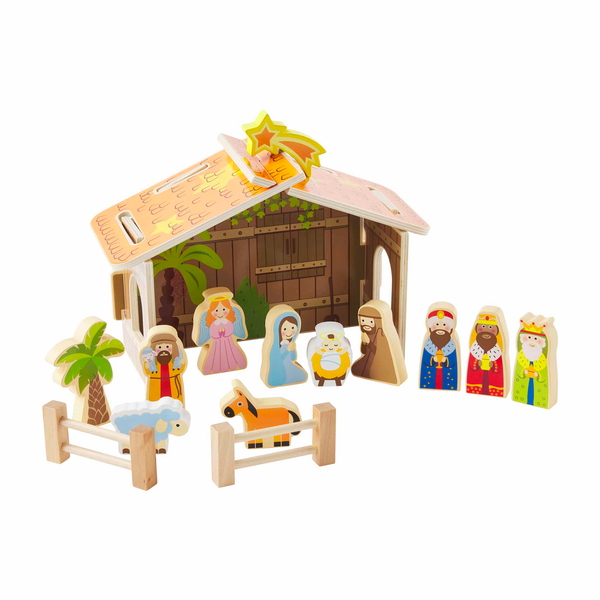 Mud Pie: Wood Nativity Set